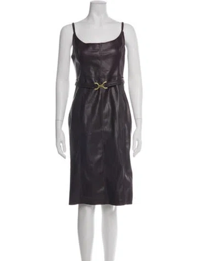 Pre-owned L'agence Square Neckline Knee-length Dress In Black