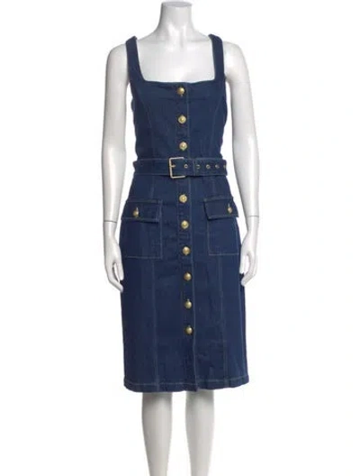 Pre-owned L'agence Square Neckline Knee-length Dress W/ Tags In Blue