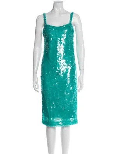 Pre-owned L'agence Square Neckline Knee-length Dress W/ Tags In Green