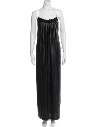 Pre-owned L'agence Square Neckline Long Dress In Black
