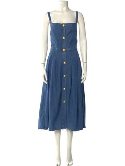 Pre-owned L'agence Square Neckline Long Dress In Blue
