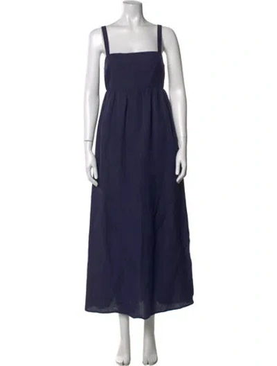 Pre-owned L'agence Square Neckline Long Dress In Blue