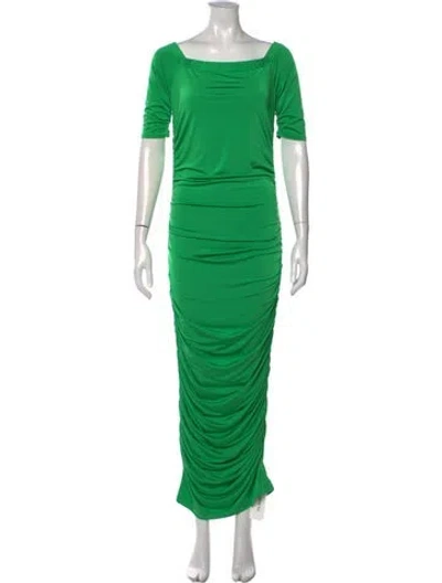 Pre-owned L'agence Square Neckline Long Dress In Green
