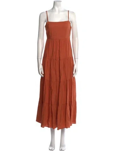 Pre-owned L'agence Square Neckline Long Dress In Orange