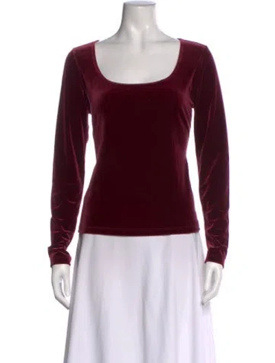 Pre-owned L'agence Square Neckline Long Sleeve Top In Burgundy
