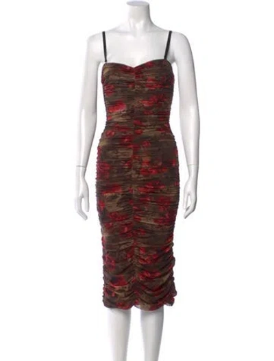 Pre-owned L'agence Square Neckline Midi Length Dress