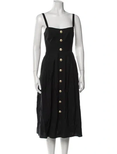 Pre-owned L'agence Square Neckline Midi Length Dress In Blue
