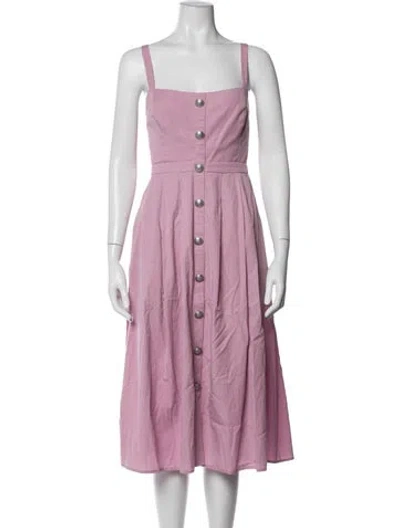 Pre-owned L'agence Square Neckline Midi Length Dress In Purple