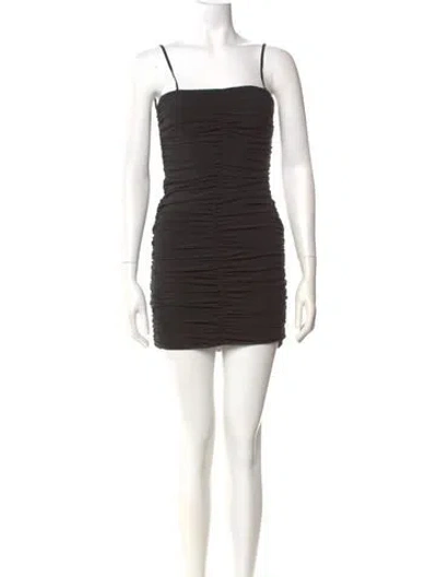 Pre-owned L'agence Square Neckline Mini Dress In Black