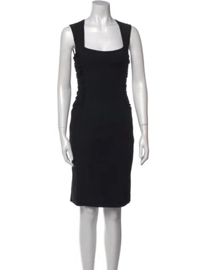 Pre-owned L'agence Square Neckline Mini Dress In Black