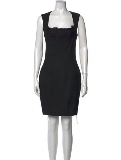 Pre-owned L'agence Square Neckline Mini Dress In Black