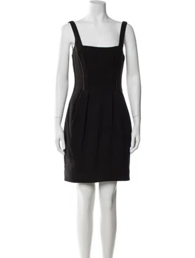 Pre-owned L'agence Square Neckline Mini Dress In Black
