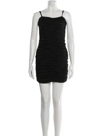 Pre-owned L'agence Square Neckline Mini Dress In Black
