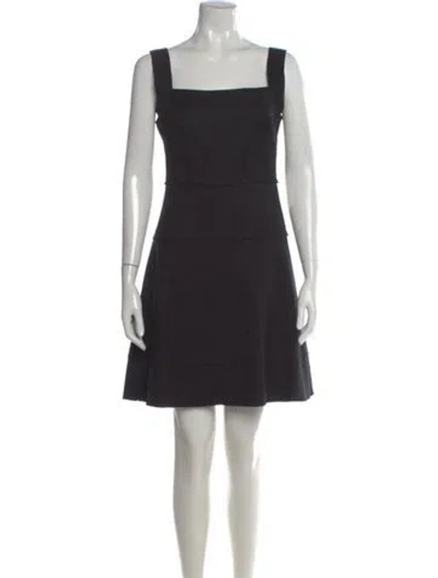 Pre-owned L'agence Square Neckline Mini Dress In Black