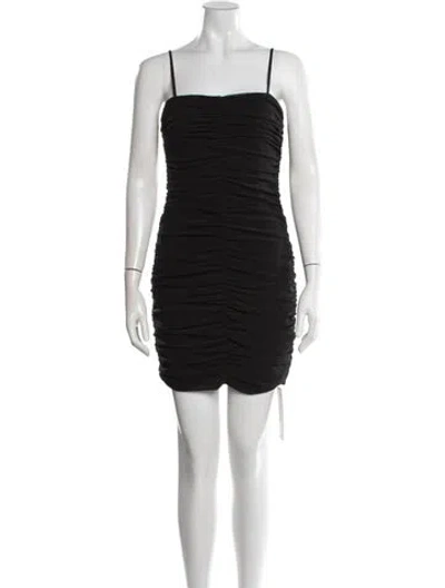 Pre-owned L'agence Square Neckline Mini Dress In Black