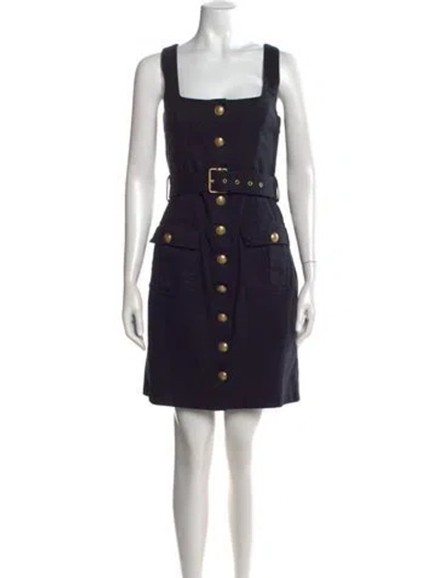 Pre-owned L'agence Square Neckline Mini Dress In Black