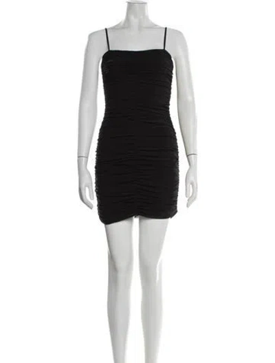 Pre-owned L'agence Square Neckline Mini Dress In Black