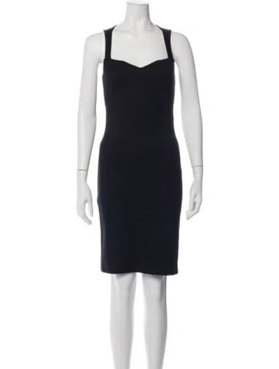 Pre-owned L'agence Square Neckline Mini Dress In Black