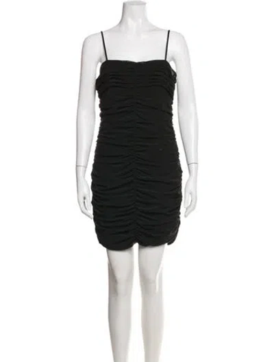 Pre-owned L'agence Square Neckline Mini Dress In Black