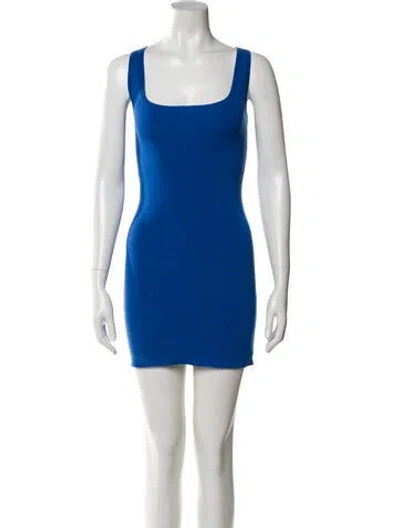 Pre-owned L'agence Square Neckline Mini Dress In Blue
