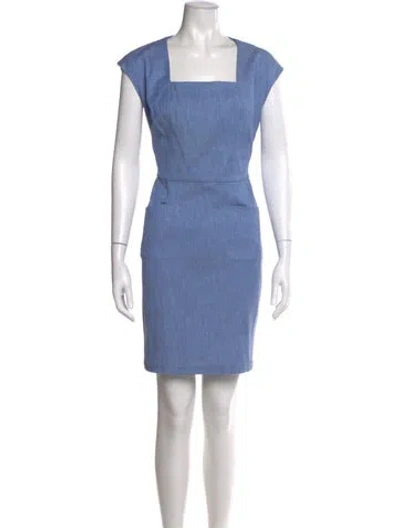 Pre-owned L'agence Square Neckline Mini Dress In Blue