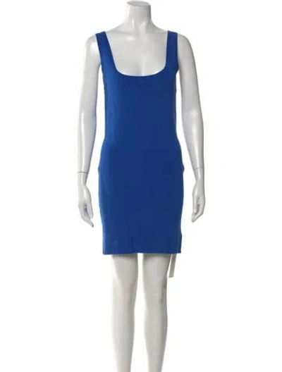 Pre-owned L'agence Square Neckline Mini Dress In Blue