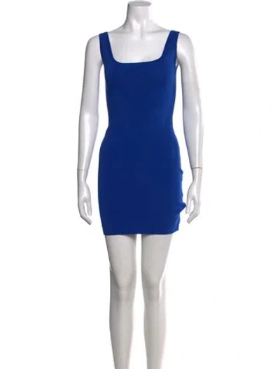Pre-owned L'agence Square Neckline Mini Dress In Blue