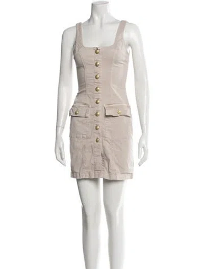 Pre-owned L'agence Square Neckline Mini Dress In Neutral