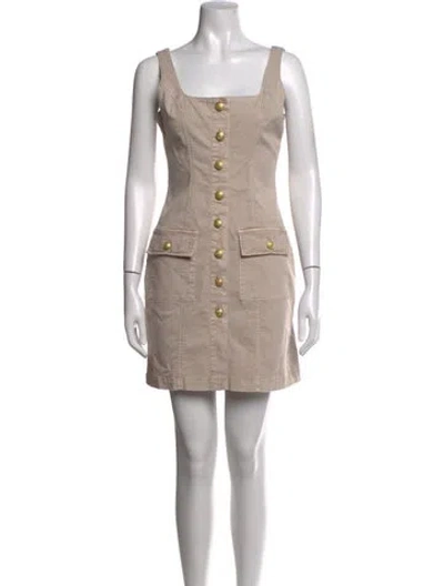 Pre-owned L'agence Square Neckline Mini Dress In Neutrals