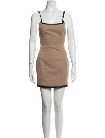 Pre-owned L'agence Square Neckline Mini Dress In Neutrals