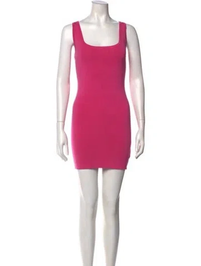 Pre-owned L'agence Square Neckline Mini Dress In Pink