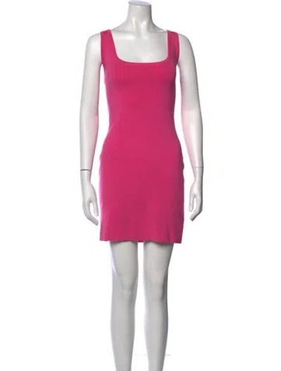 Pre-owned L'agence Square Neckline Mini Dress In Pink
