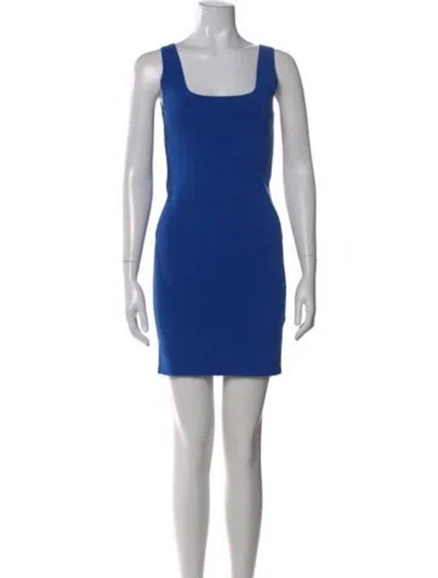 Pre-owned L'agence Square Neckline Mini Dress W/ Tags In Blue