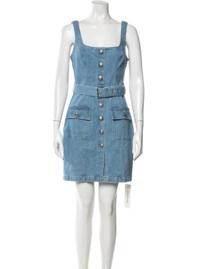 Pre-owned L'agence Square Neckline Mini Dress W/ Tags In Blue