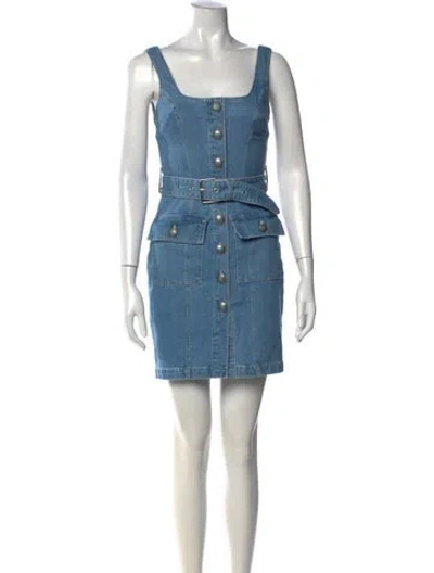 Pre-owned L'agence Square Neckline Mini Dress W/ Tags In Blue