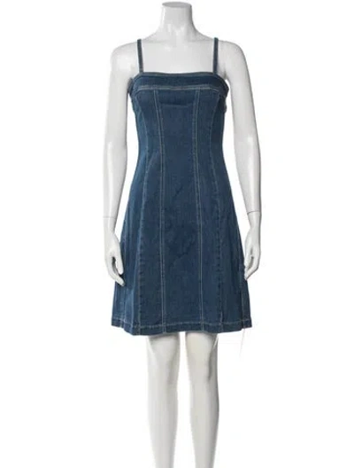 Pre-owned L'agence Square Neckline Mini Dress W/ Tags In Blue