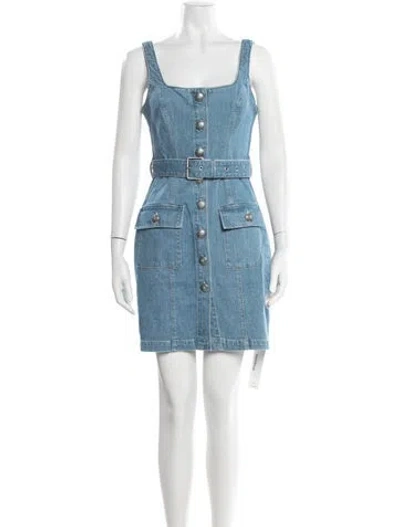 Pre-owned L'agence Square Neckline Mini Dress W/ Tags In Blue