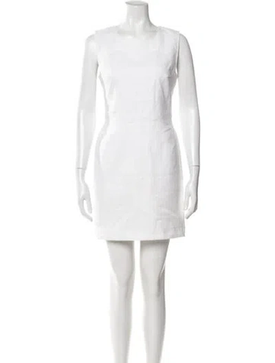 Pre-owned L'agence Square Neckline Mini Dress In White