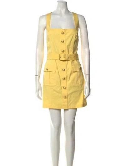 Pre-owned L'agence Square Neckline Mini Dress In Yellow