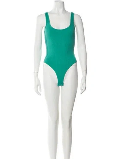 Pre-owned L'agence Square Neckline Sleeveless Bodysuit W/ Tags In Blue