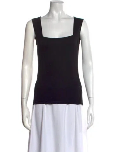 Pre-owned L'agence Square Neckline Sleeveless Top In Black