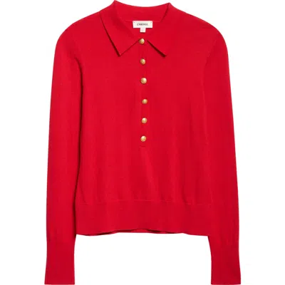L'agence Sterling Collar Sweater In Red