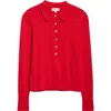 L'agence Sterling Collared Sweater In Red