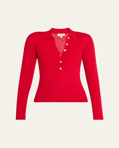 L'agence Sterling Collared Sweater In Red