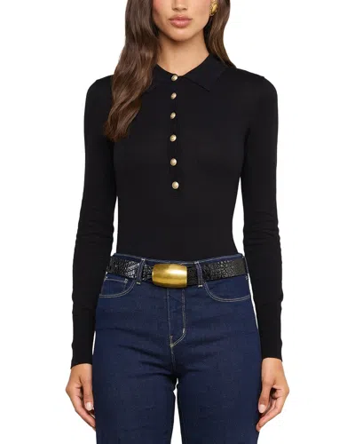 L'agence Sterling Collared Sweater In Black