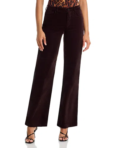 L'agence Stevie Velvet High Rise Straight Jeans In Dark Java In Black