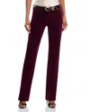 L'agence Stevie Velvet High Rise Straight Jeans In Dark Port In Burgundy