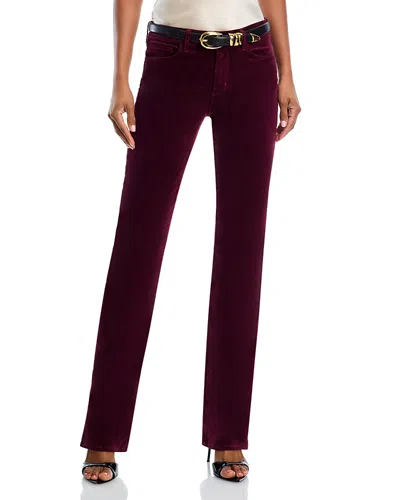 L'agence Stevie Velvet High Rise Straight Jeans In Dark Port In Brown