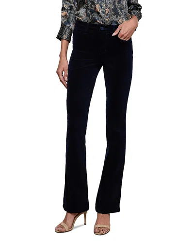 L'agence Stevie Velvet High Rise Straight Jeans In Deep Midnight In Black