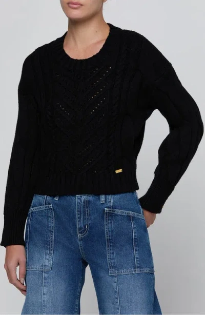 L'agence Storm Boxy Cropped Cable Sweater In Purple